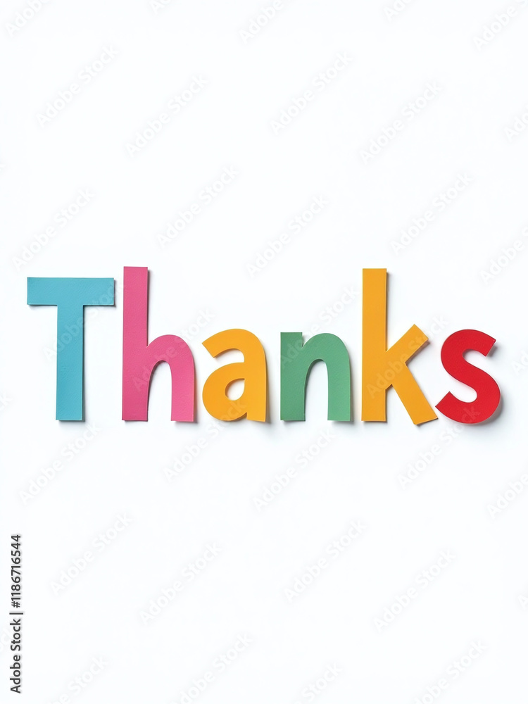 Colorful Paper Letters Are Isolated On A White Background With A Transparent Png Image Of The Word Thanks Written In Bold Font. 00001 Colorful Paper Letters Are Isolated On A White Background With A Transparent Png Image Of The Word Thanks Written In Bold Font. 00001
