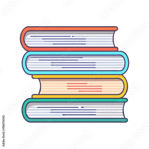 stack of classics vector icon, book day vector illustration - simple illustration of stack of classics perfect for logos, and book day-themed designs.