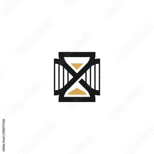 hourglass DNA gen logo design vector