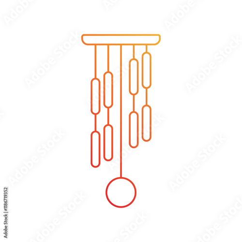 Wind Chime gradient icon with white background vector stock illustration