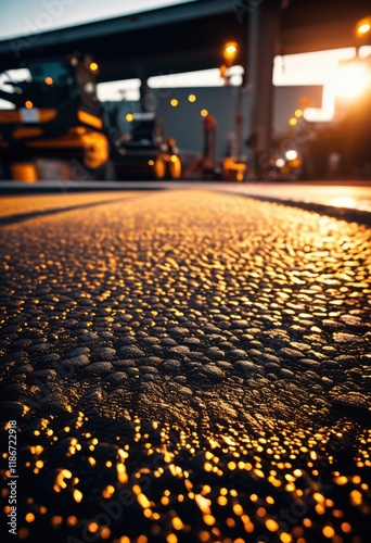 detailed close asphalt paving highlighting vibrant textures vivid patterns rich color variation, pavement, blacktop, road, surface, construction, materials