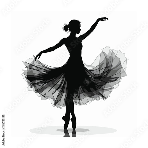 Silhouettes vector illustration of ballet dancers ballerinas beauty dancing.