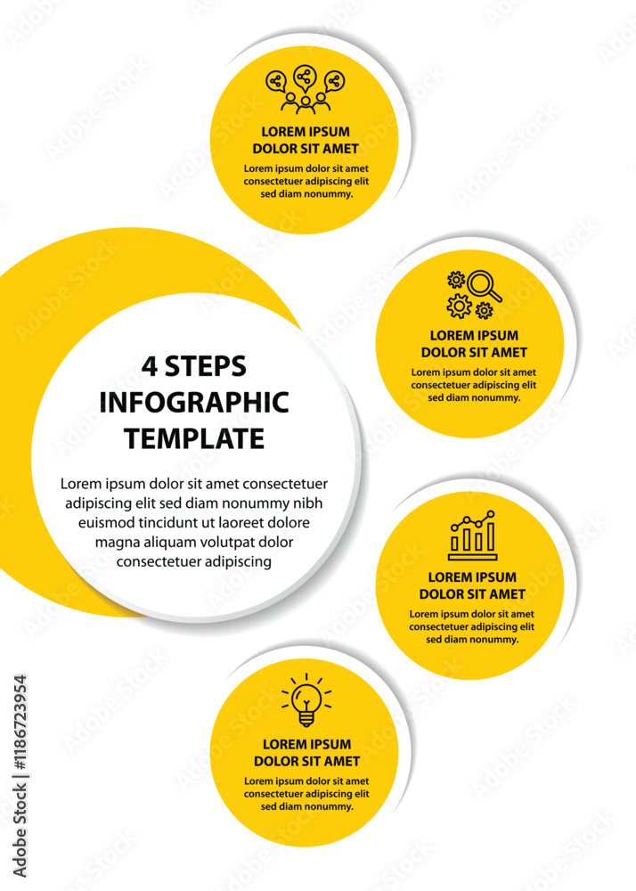 4 steps infographic template with 4 options. Flowchart that can be used for business report, data visualization and presentation. Timeline infographic elements vector illustration. 4 steps infographic template with 4 options. Flowchart that can be used for business report, data visualization and presentation. Timeline infographic elements vector illustration.