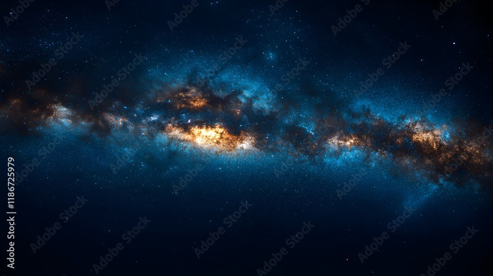 Fototapeta premium Deep Blue Night Sky with Stars in Calm and Peaceful Atmosphere