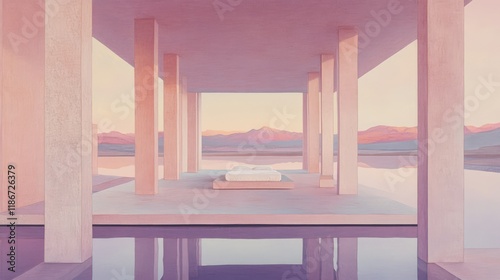 Fotografie Dreamlike and surrealistic landscape in purplish tones