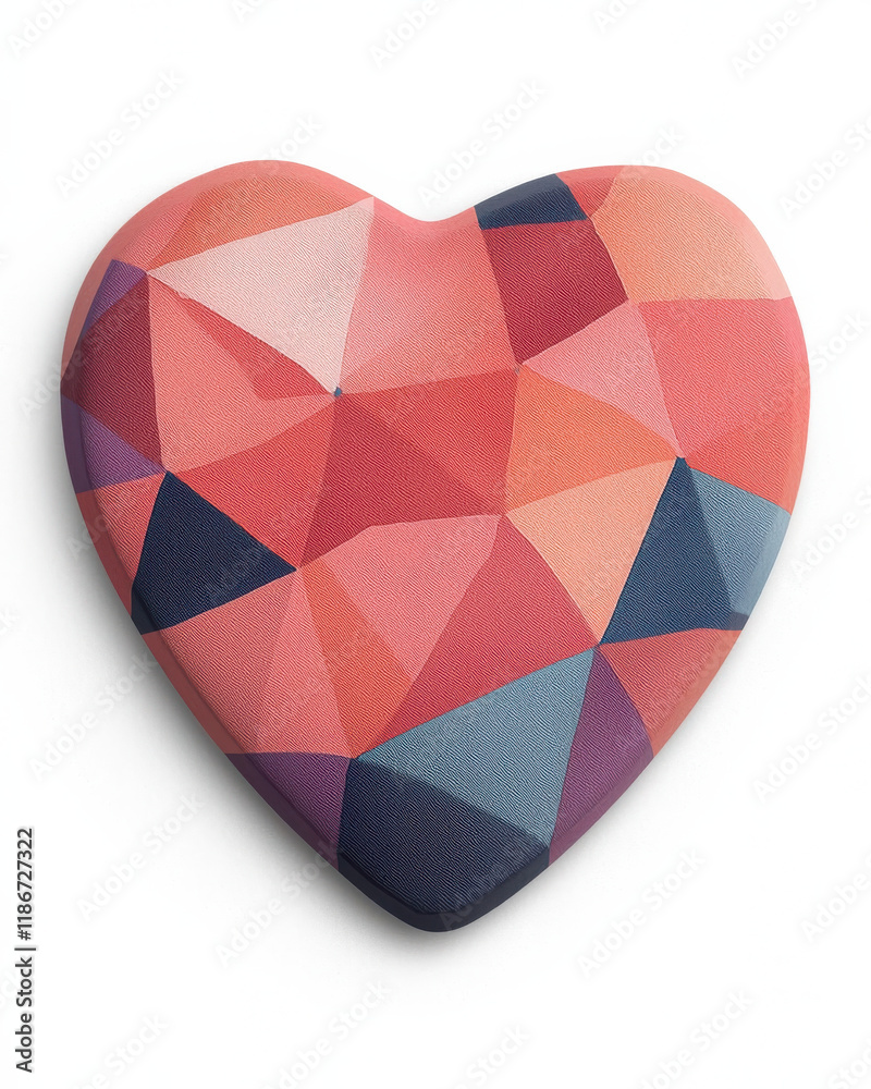 Geometric heart with vibrant colors and abstract design Geometric heart with vibrant colors and abstract design