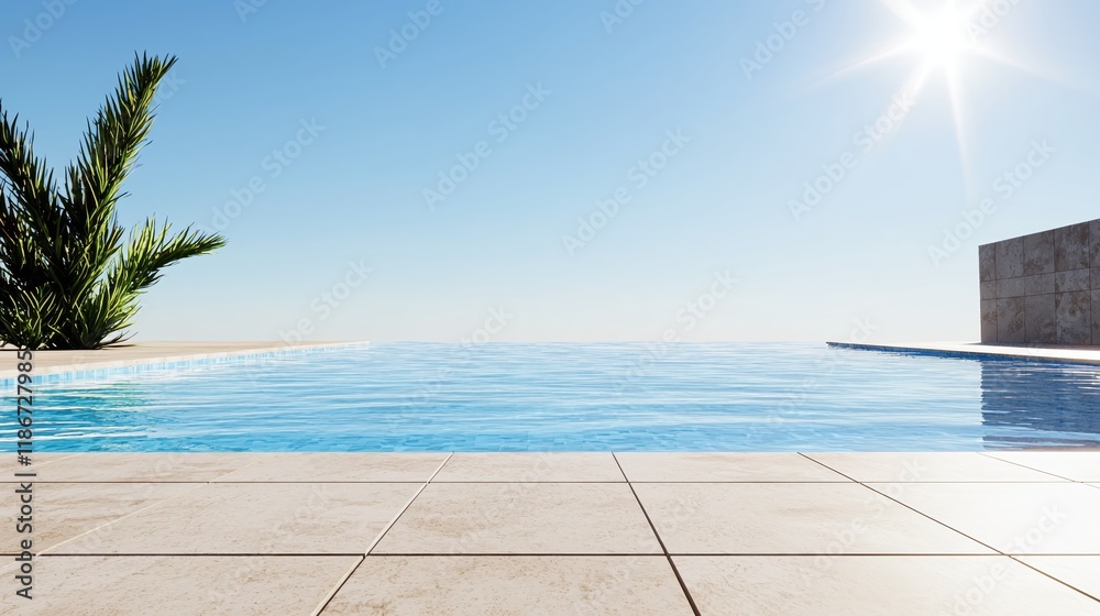 Fototapeta premium Serene Infinity Pool Summer Vacation Luxury Resort Relaxation
