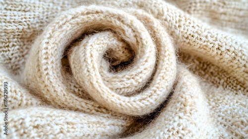 Soft Beige Fabric with Detailed Texture and Cozy Feel in High Quality