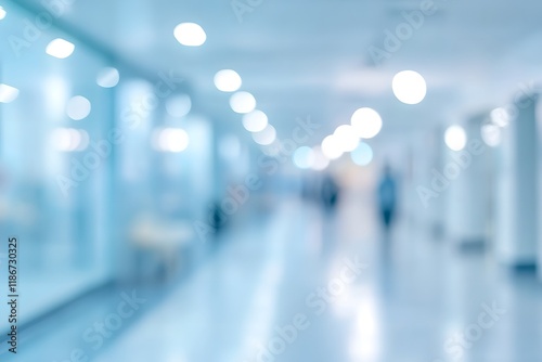 Wallpaper Mural Blurred corridor with bright white and blue tones Torontodigital.ca