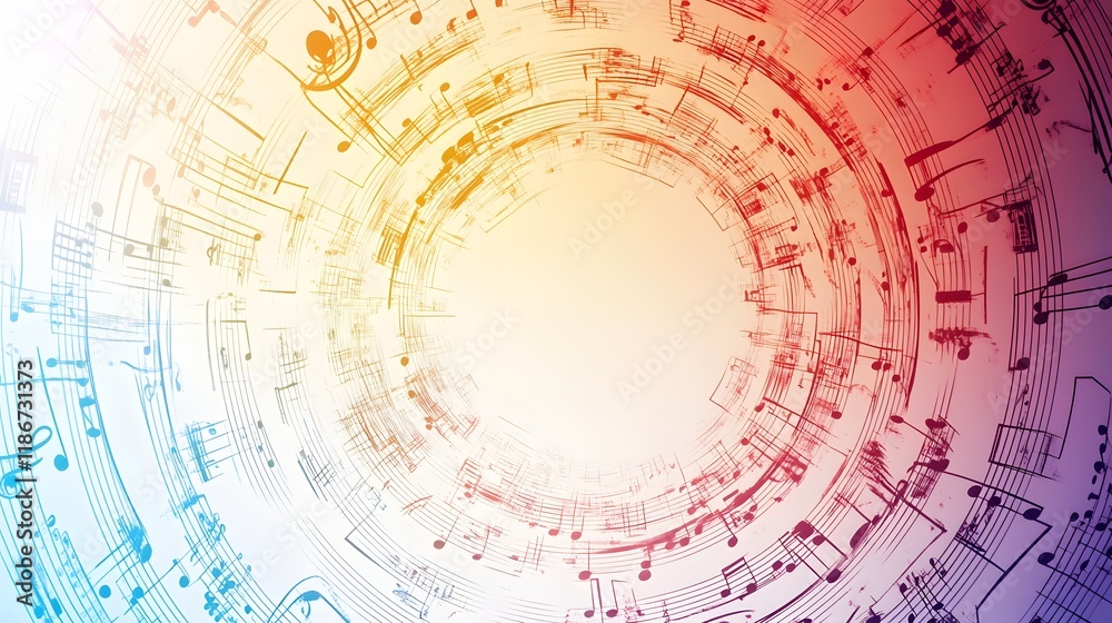 Abstract Swirling Musical Notes Colorful Design Abstract Swirling Musical Notes Colorful Design