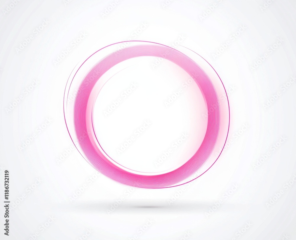 Pink Vector Line Circle on White Background. Simple and Minimalistic Design with Smooth Edges and Light Blue Accents. Pink Vector Line Circle on White Background. Simple and Minimalistic Design with Smooth Edges and Light Blue Accents.