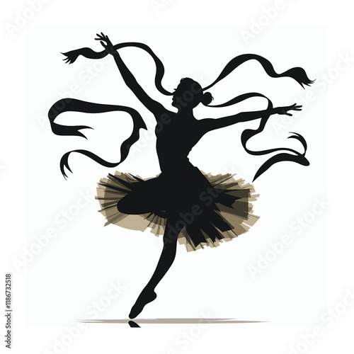 Silhouettes vector illustration of ballet dancers ballerinas beauty dancing.