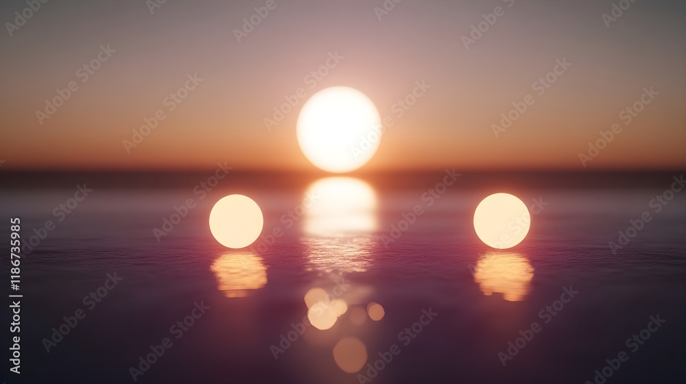 Serene Pastel Sunrise with Warm Gradient and Photorealistic Details Serene Pastel Sunrise with Warm Gradient and Photorealistic Details