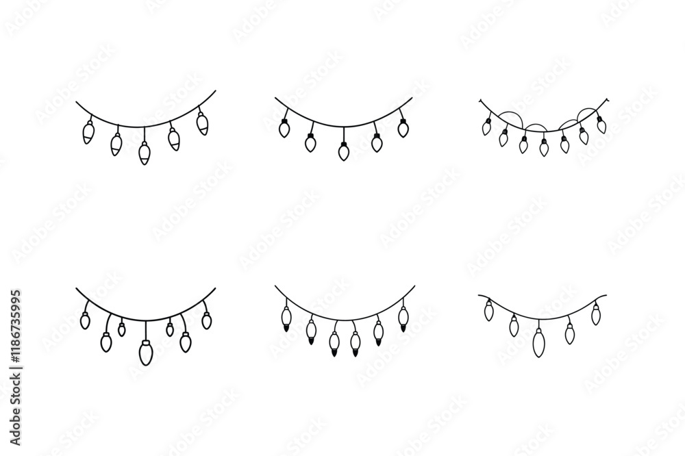 string lights vector icon line art illustration