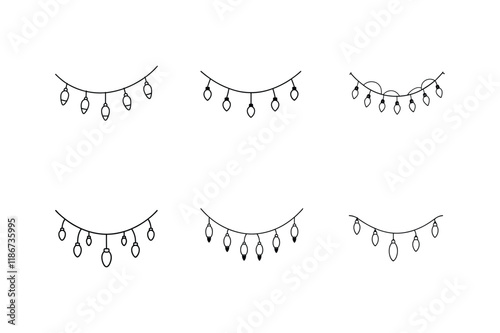 string lights vector icon line art illustration