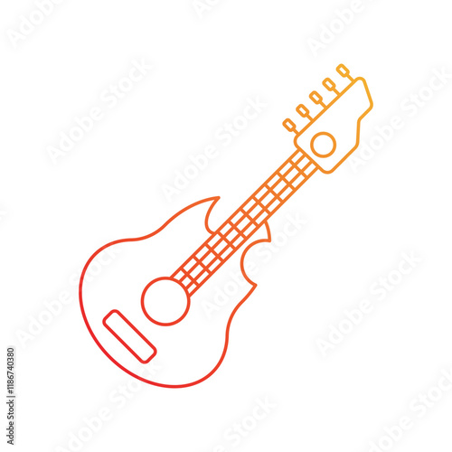 Electric Guitar gradient icon with white background vector stock illustration