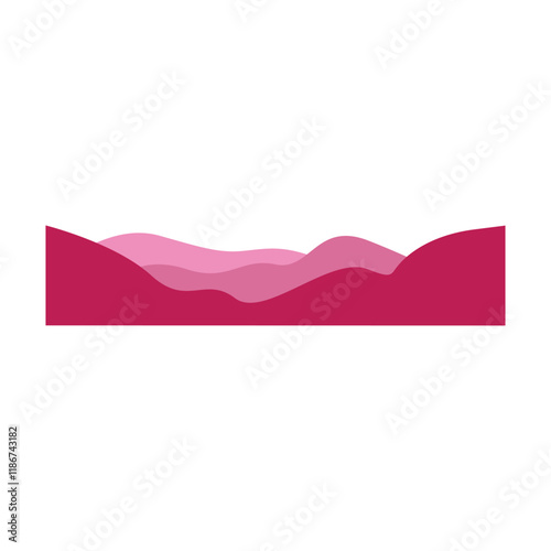 Wavy design element. Decor for brochure, banner, and flyer. Fluid, color wave, curve smooth line. Vector. Triple Wave Border Elements