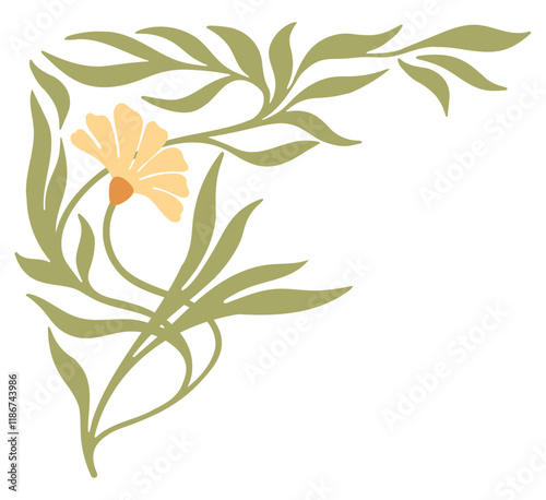 Art Nouveau floral element. Decorative element. Vector.