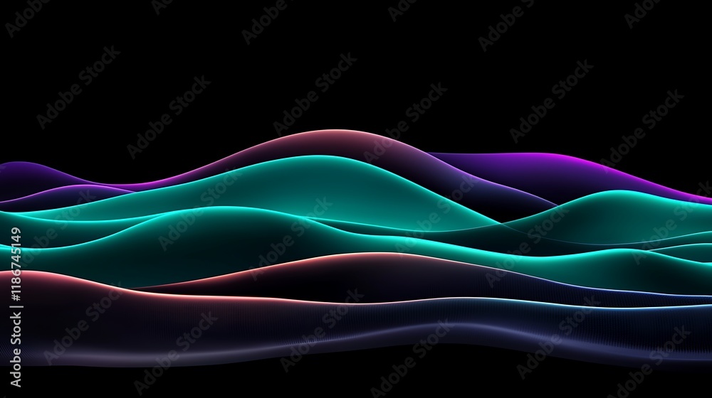 Fototapeta premium Vibrant Smooth Swirling Waves in Digital Background Design for Creative Projects and Modern Artwork Displays