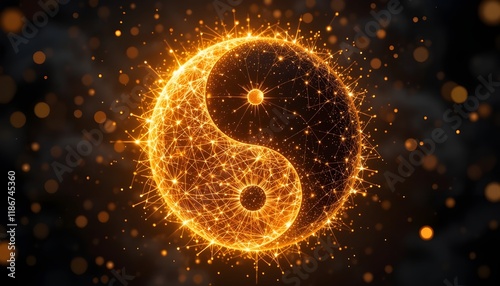 Abstract Glowing Yin Yang Symbol