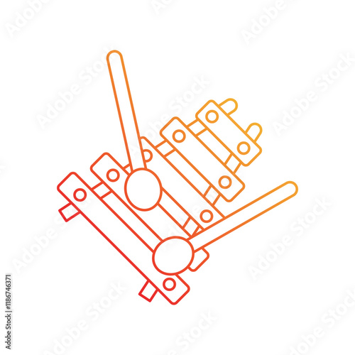 Xylophone  gradient icon with white background vector stock illustration