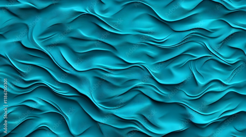Obraz premium Deep Blue and Light Teal Wavy Texture in High Resolution Detail