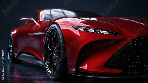 Sleek Red Sports Car: A Glimpse of Luxury and Speed
