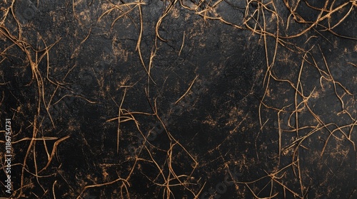 Abstract dark texture with tangled natural vines and organic elements