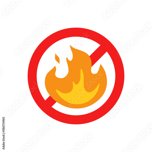 No fire or fire prohibition sign. Vector illustration.