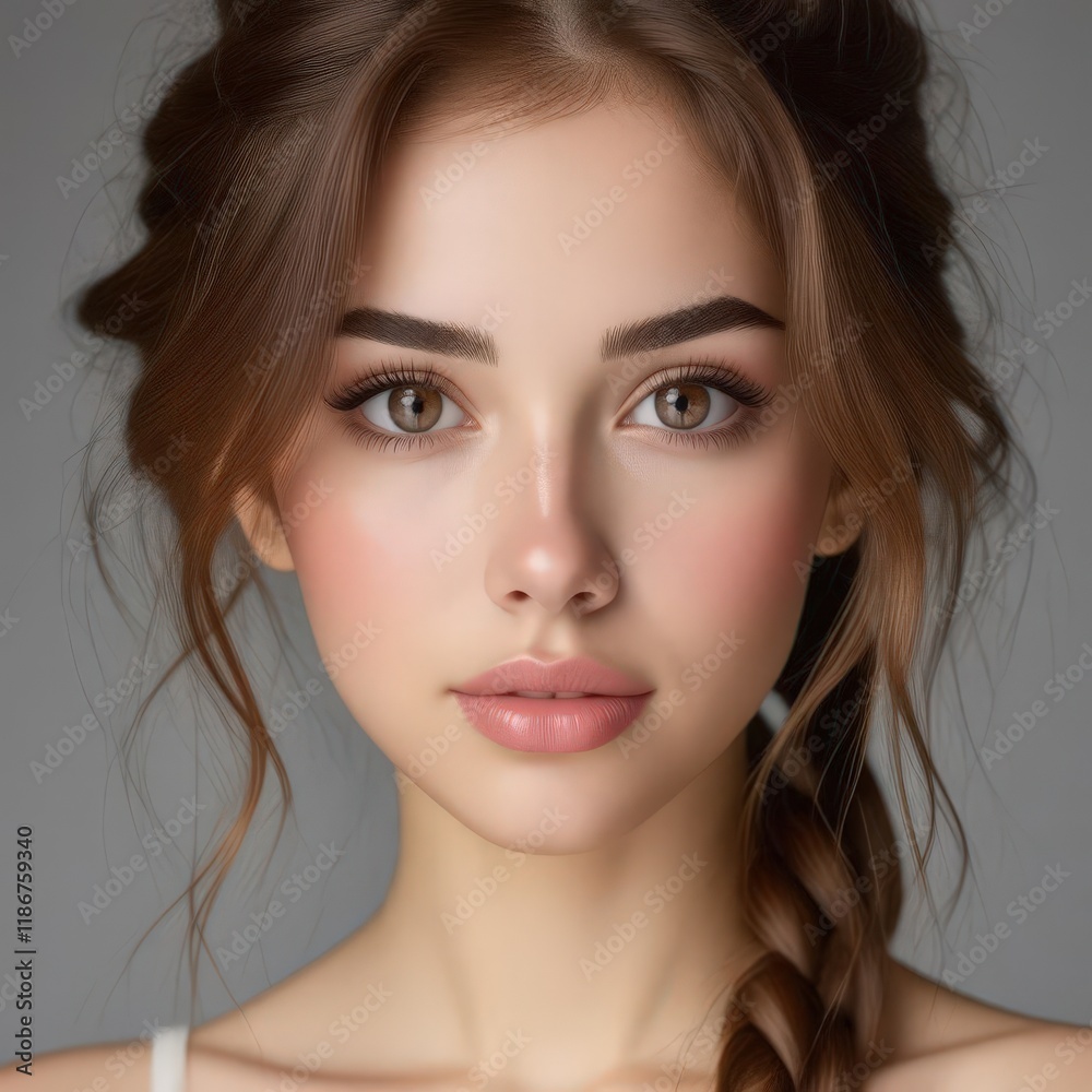 Fototapeta premium arafed woman with braided hair and a white top