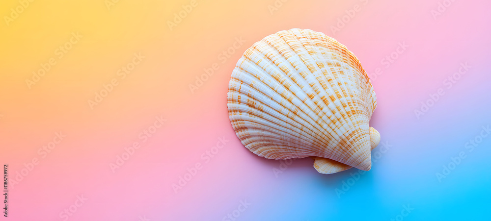 Sea shell isolated on colorful background Sea shell isolated on colorful background