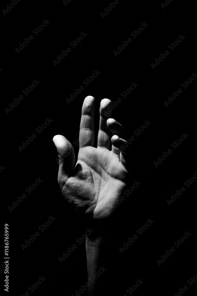 Fototapeta premium Black and white hands art photography