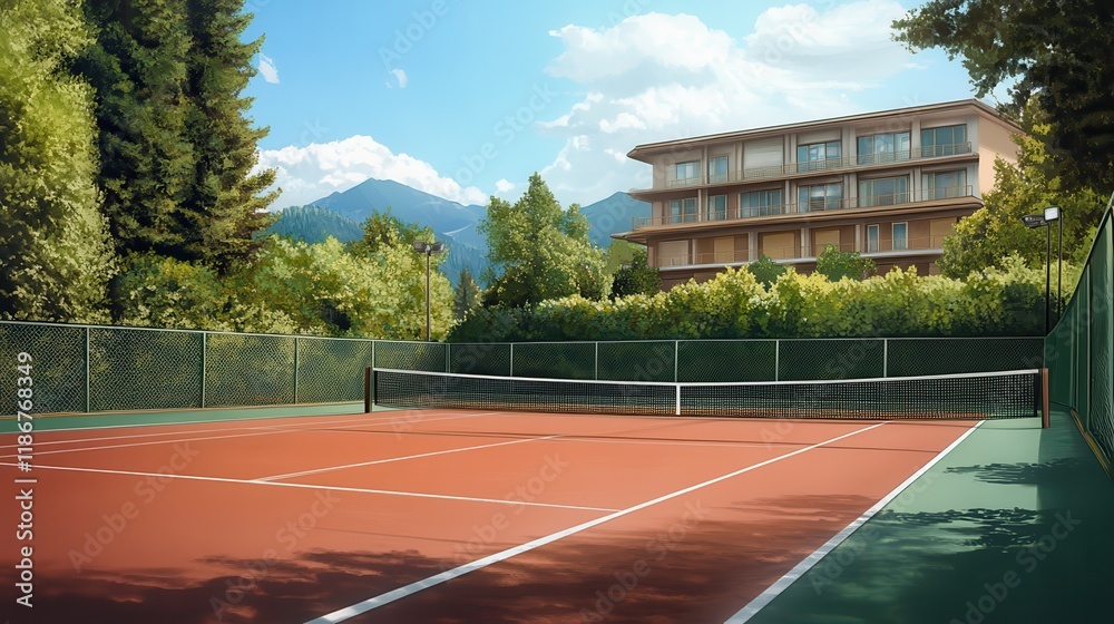 Obraz premium Background of tennis court.