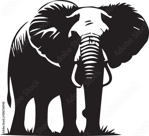 Elephant silhouette vector EPS