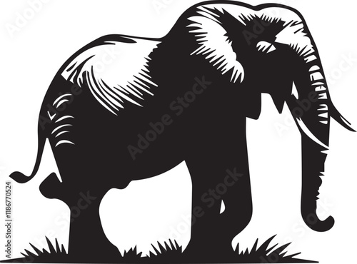 Elephant silhouette vector EPS photo