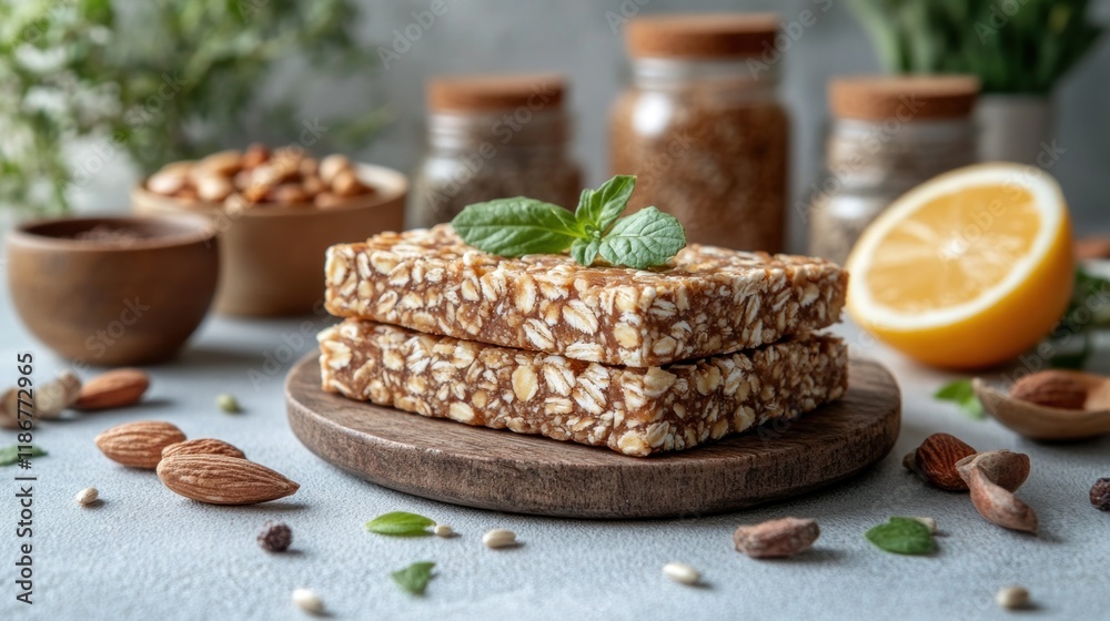 Delicious Homemade Granola Bars with Almonds and Nuts Delicious Homemade Granola Bars with Almonds and Nuts