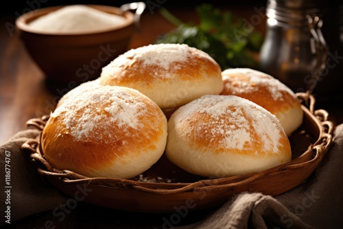 Freshly Baked Mexican Bolillo Bread - Authentic Bakery Tradition and Culture photo