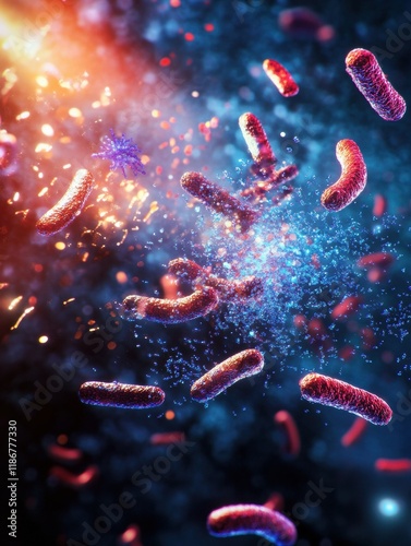 Antibodies target virus in a vivid representation of immune response dynamics. Generative AI