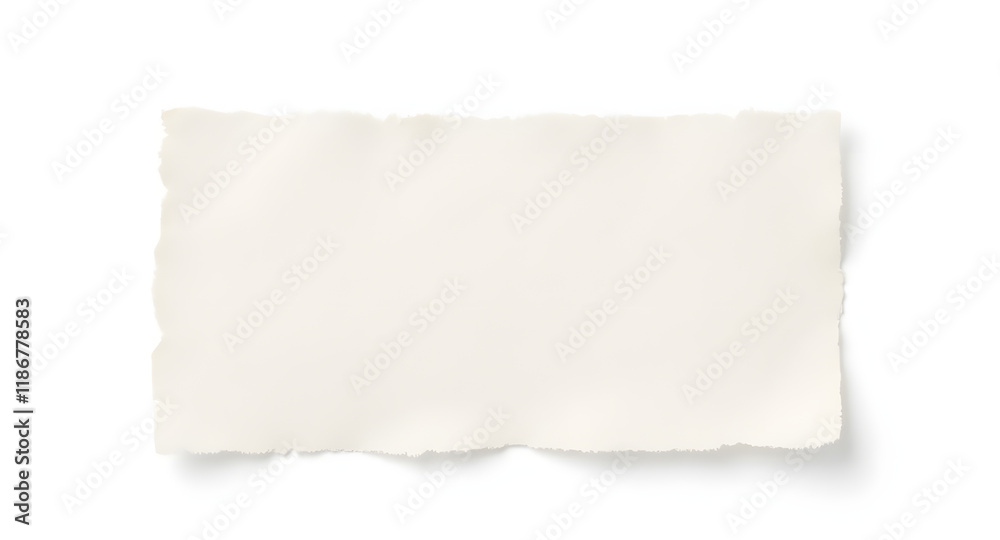 Fototapeta premium Torn Piece of Paper, Blank, Texture, White Background