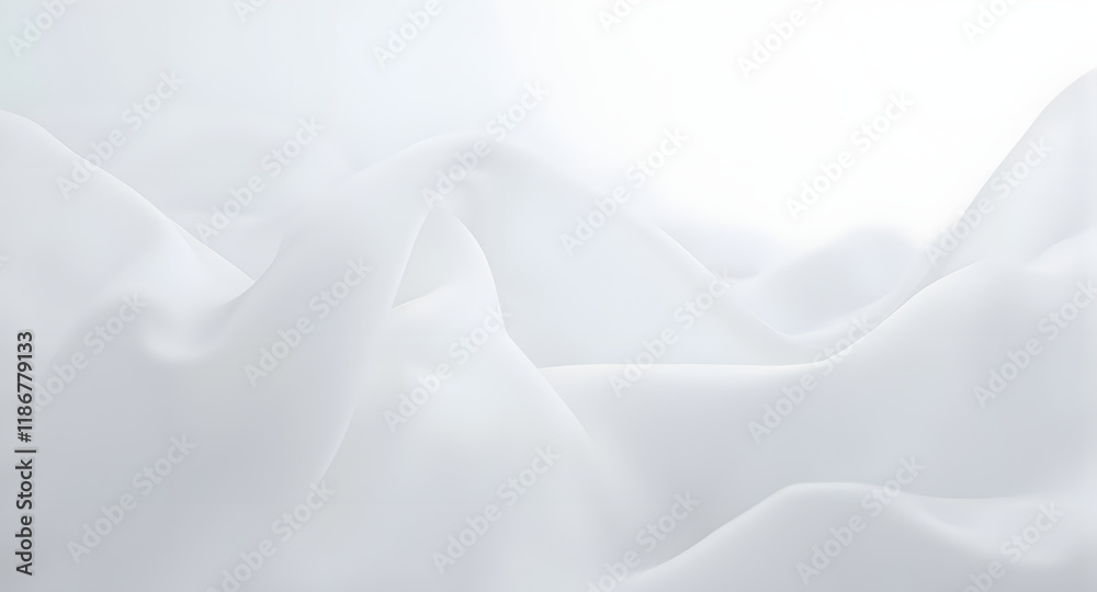 Obraz premium Elegant White Fabric Drape, Soft Texture Background