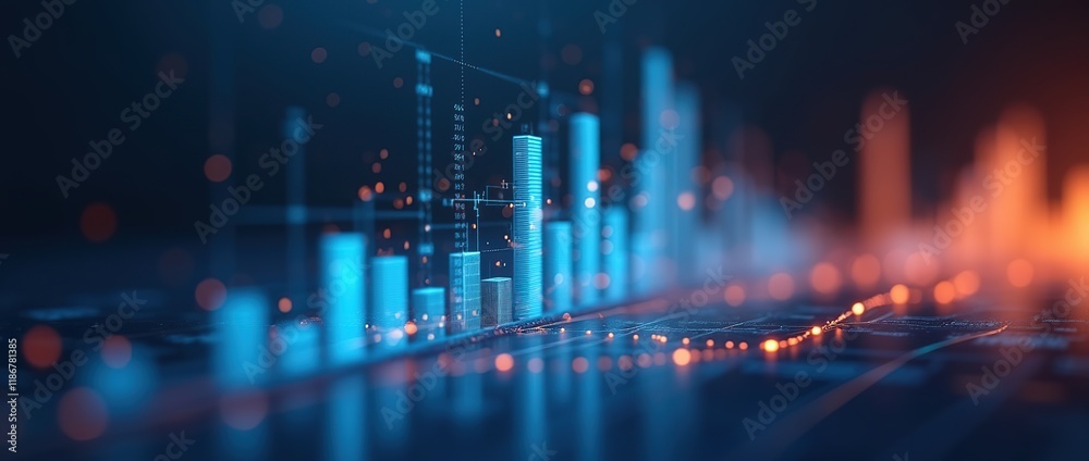 Obraz premium Digital chart background, stock business graph, statistics and about data exchange in finance.