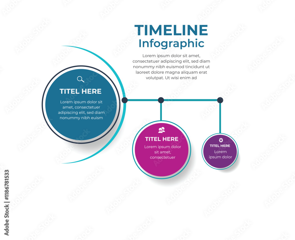 Fototapeta premium Modern Circular Round Infographic Design Template
