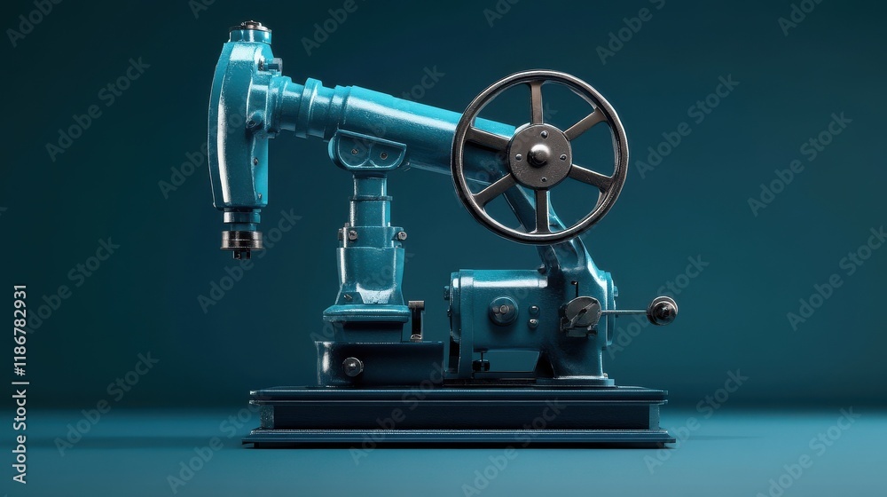 Fototapeta premium Oil Pump in blue tones