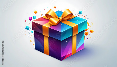 gift box new quality universal colorful technology stock image illustration design