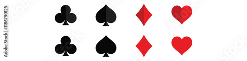 Suit deck of playing cards on white background. Vector illustration.