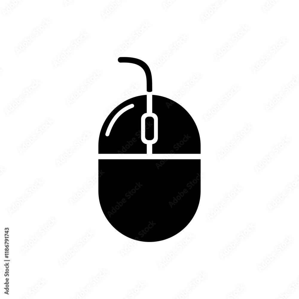Computer mouse icon, computer mouse silhouette. Vector illustration. Computer mouse icon, computer mouse silhouette. Vector illustration.