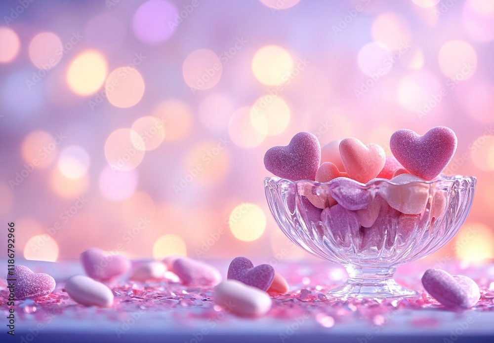 Fototapeta premium Valentines Day background with pink and purple