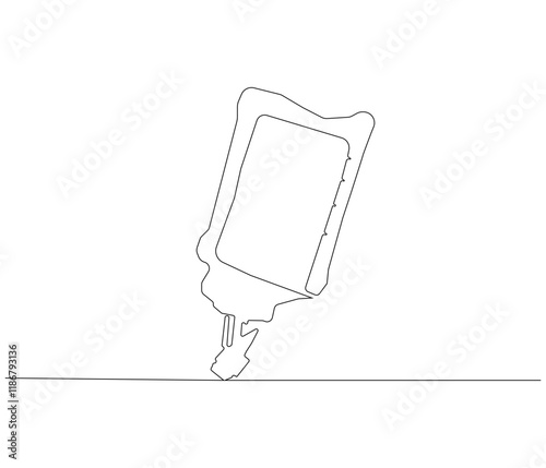 Wallpaper Mural One continuous line drawing of iv bag . Single line of iv bag vector illustration Torontodigital.ca