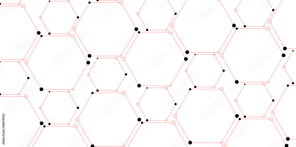 Fototapeta premium Background with hexagons. Abstract background with lines. luxury minimal technology network abstraction tech digital tile vector wall banner surface polygon background. Vector Illustration.