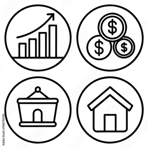 Set of 4 finance icon 
